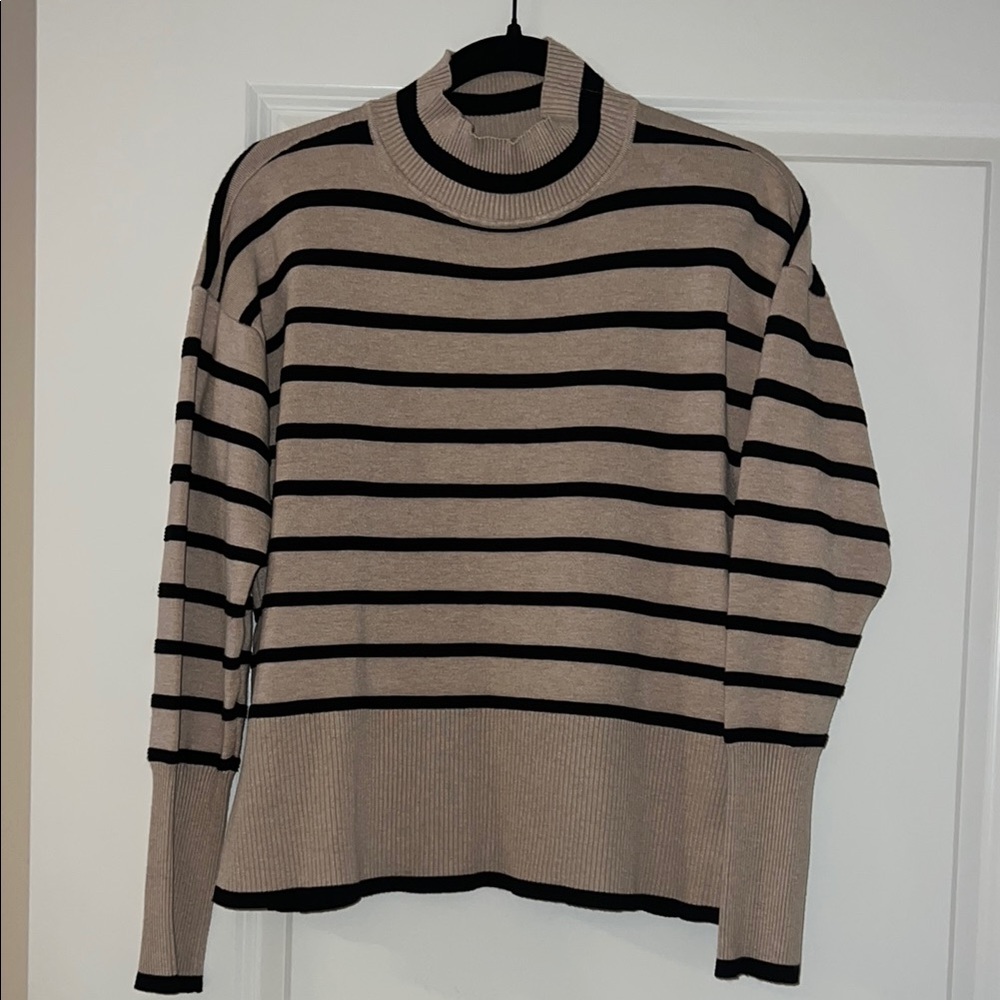 Rachel Zoe Black and Tan Striped Sweater